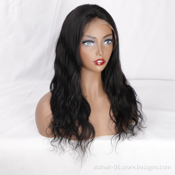Aisi Beauty Top Quality Long Wavy Natural Black Wig Body Wave Swiss Lace Wig Cheap Synthetic Lace Front Wigs For Black Women